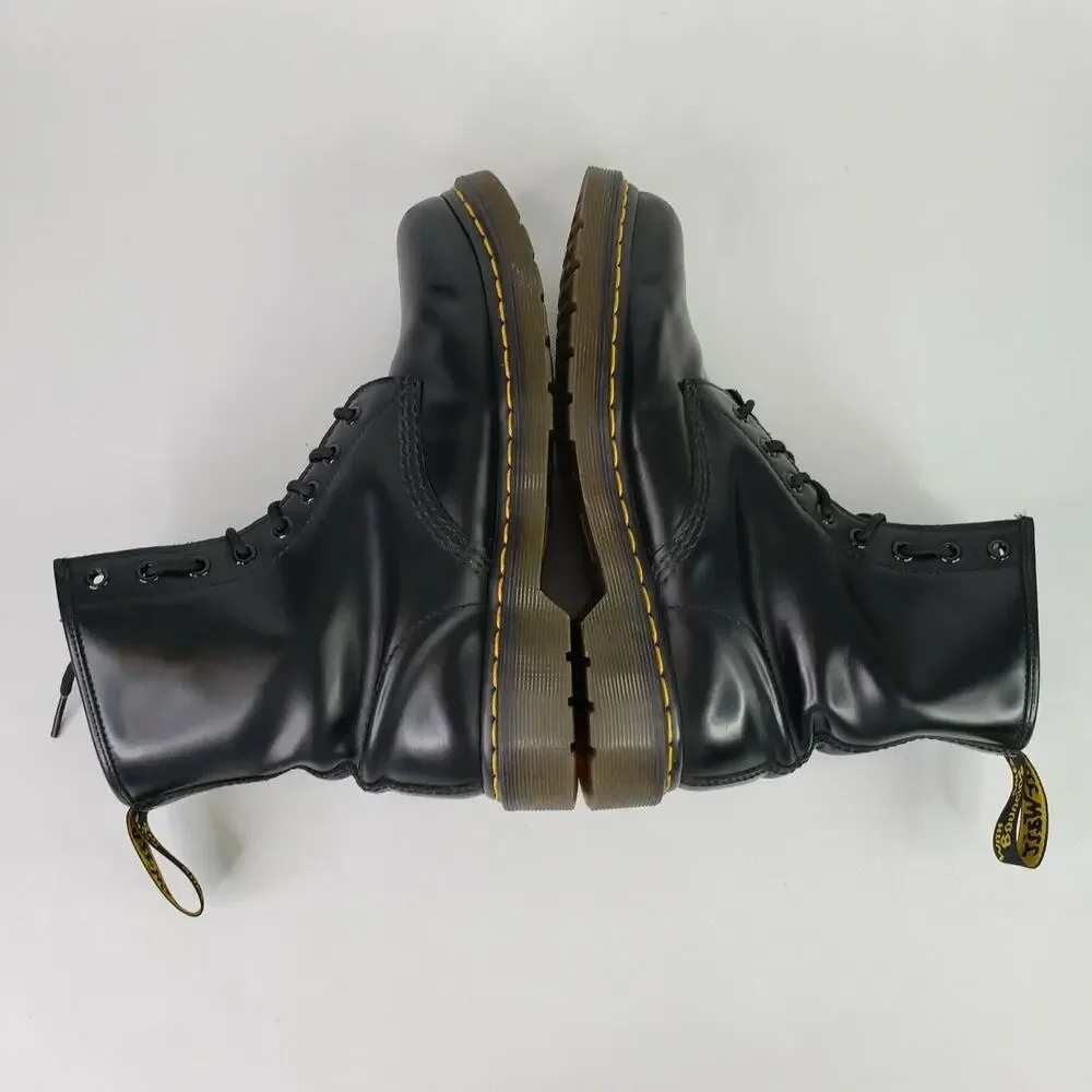 Dr. Martens Dc Black Patent Leather Combat Utility Boots Women’s 9 Lace Up Eye
